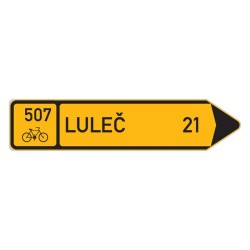 Cyklo značka IS19c - Směrová tabule pro cyklisty (s jedním cílem)