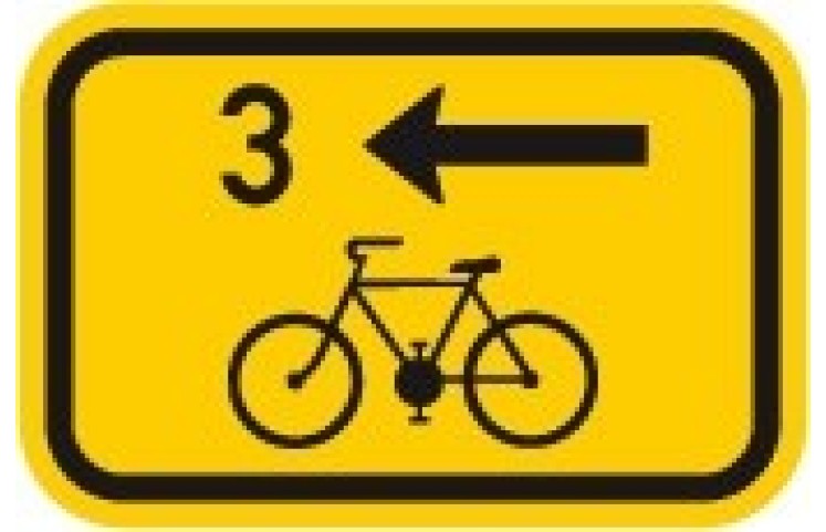 Cyklo značka IS21b - Směrová tabulka pro cyklisty