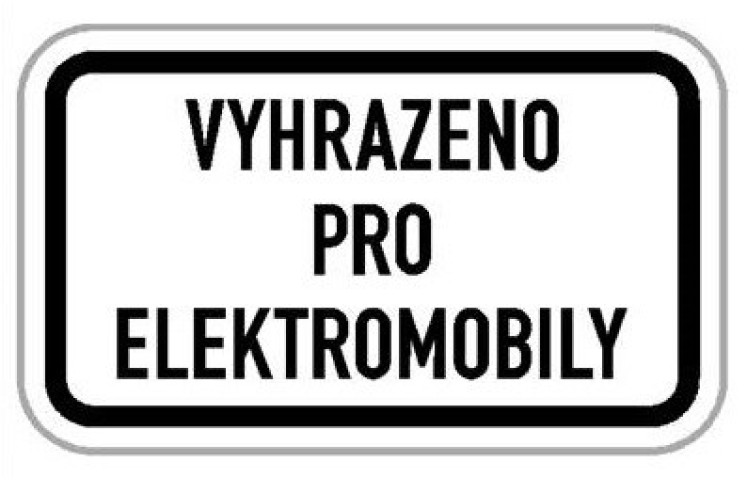 Dodatková tabule - Vyhrazeno pro elektromibily