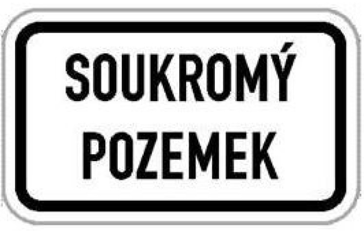 Dodatková tabulka - Soukromý pozemek