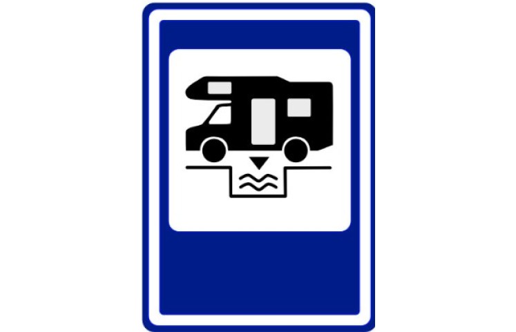 Dopravní značka IJ15 - Servisní místo pro sanitaci hygienických zařízení obytných vozidel