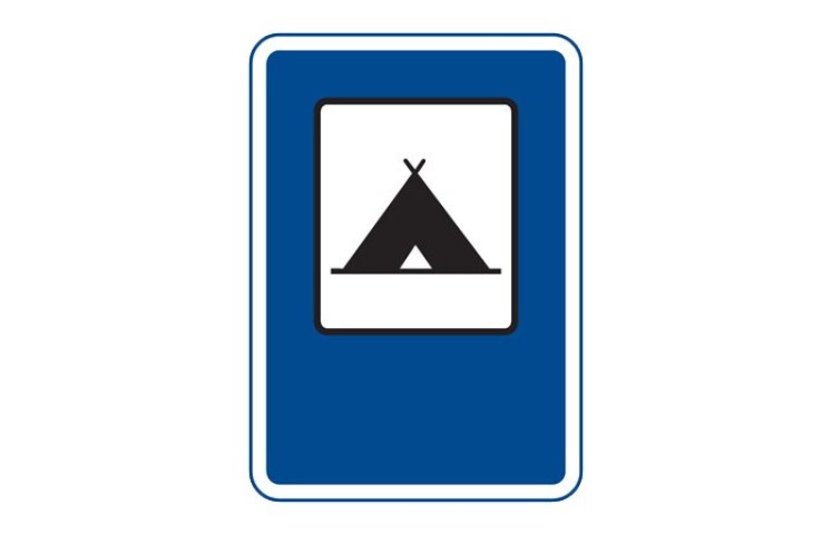 Dopravní značka IJ14a - Tábořiště pro stany Dopravní značka IJ14a - Tábořiště pro stany