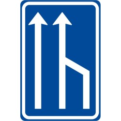 Dopravní značka IP18b - Snížení počtu jízdních pruhů