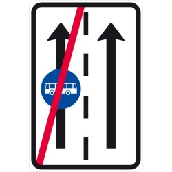 Dopravní značka IP20b - Konec vyhrazeného jízdního pruhu