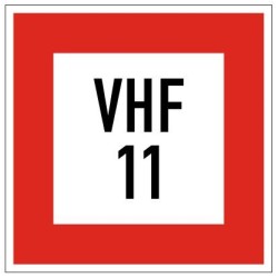 Plavební znak B11b - Příkaz uvést do provozu radiofonní stanici na vyznačeném kanálu