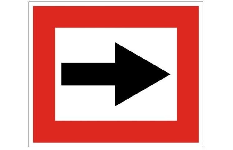 Plavební znak B1 - Příkaz plout ve směru stanoveném šipkou