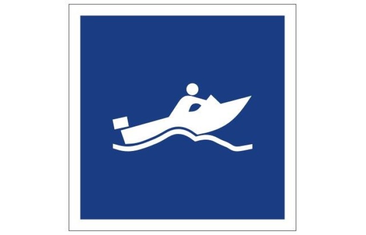 Plavební znak E21 - Plavba malých plavidel, dosahujících vysoké rychlosti, povolena Plavební znak E21 - Plavba malých plavidel, dosahujících vysoké rychlosti, povolena