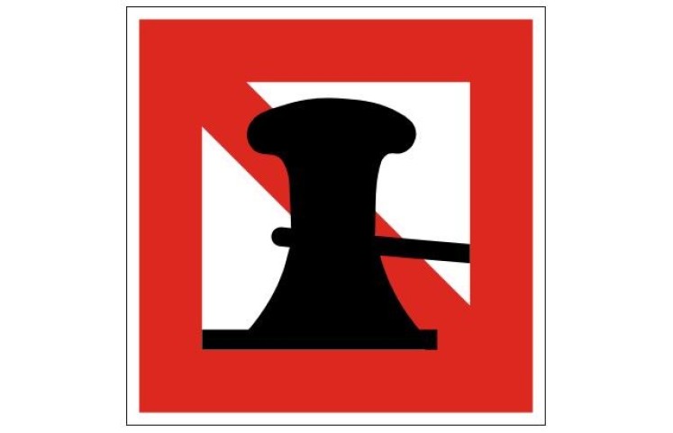 Plavební znak A7 - Zákaz vyvazování ke břehu