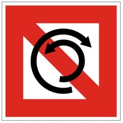 Plavební znak A8 - Zákaz provádět obrat