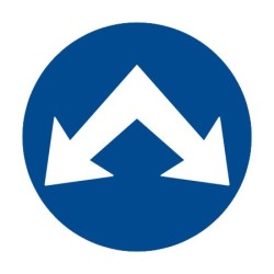 Dopravní značka C4c - Přikázaný směr objíždění vpravo i vlevo - Standardní kruh 700mm