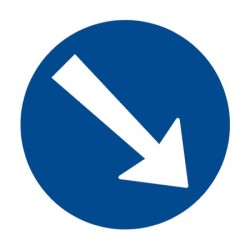 Dopravní značka C4a - Přikázaný směr objíždění vpravo - Standardní kruh 700mm