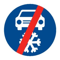 Dopravní značka C15b - Zimní výbava - konec - Standardní kruh 700mm