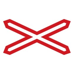 Dopravní značka A32a - Výstražný kříž pro železniční přejezd jednokolejný