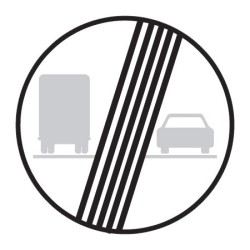 Dopravní značka B22b - Konec zákazu předjíždění pro nákladní automobily - Standardní kruh 700mm