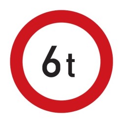 Dopravní značka B13 - Zákaz vjezdu vozidel, jejichž okamžitá hmotnost přesahuje vyznačenou mez - Standardní kruh 700mm