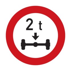 Dopravní značka B14 - Zákaz vjezdu vozidel, jejichž okamžitá hmotnost připadající na nápravu přesahuje vyznačenou mez - Standardní kruh 700mm