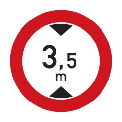 Dopravní značka B16 - Zákaz vjezdu vozidel, jejichž výška přesahuje vyznačenou mez