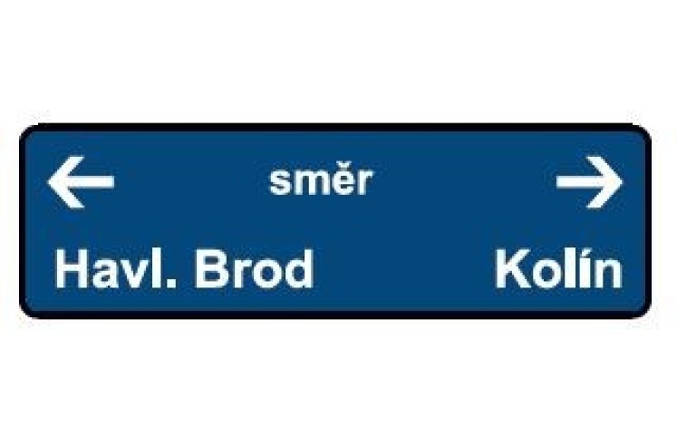 Železniční značka - Označení směru jízdy Železniční značka - Označení směru jízdy