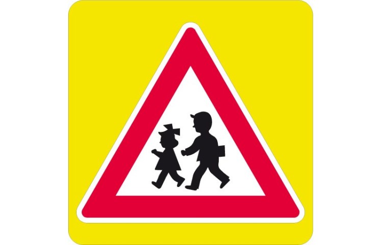 Dopravní značka A12b - Děti, zvýrazněná Dopravní značka A12b - Děti, zvýrazněná
