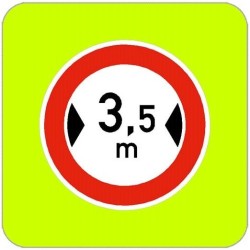 Dopravní značka B15 - Zákaz vjezdu vozidel, jejichž výška přesahuje vyznačenou mez, zvýrazněná