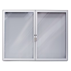 Informační Vitrína Standard Dvoukřídlá Oboustranná - 24xA4 / 1050x1000, Stříbrný elox, Černá, Bez osvětlení