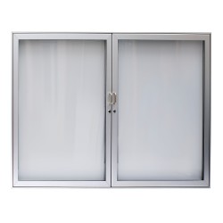 Informační Vitrína Delux Dvoukřídlá - 18xA4 / 1520x1000, Černá elox, Bílá, Bez osvětlení