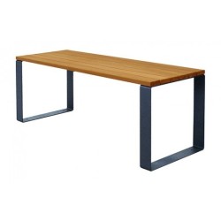 Parkový stůl Rivéra - 1500mm, Kaštan, Černá komaxit ( RAL 9005 ), K přišroubování