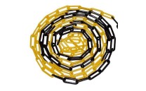 Plastový řetěz, žlutočerný