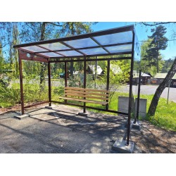 Autobusová zastávka Atlanta - Komůrkový polykarbonát, Vitrína: Ano, 4m